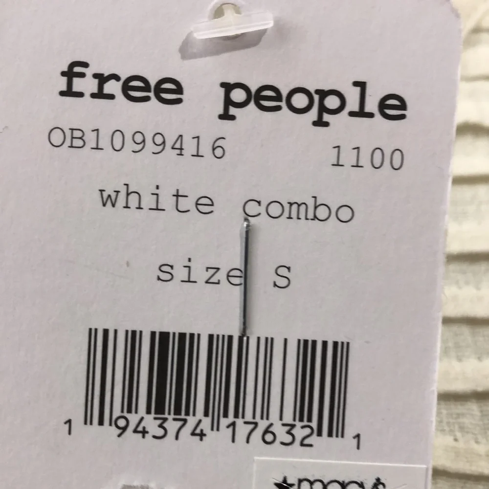 NEW Free People Linen Elsie Boho Cottage Core Mini Dress, Size Small, Cream